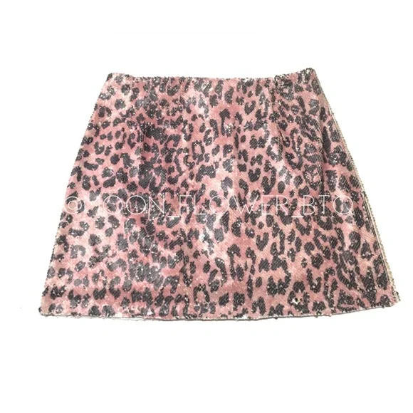 ππSALEππ Free People Cheetah Sequin Mini Skirt - Picture 2 of 13